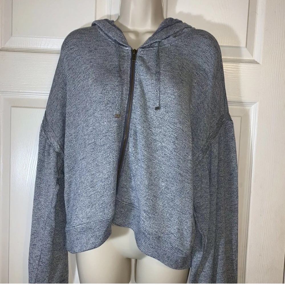 Make + Model Blue Zip Front Sweater Jacket Hoodie